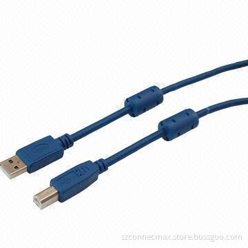 AM to BM USB2.0 Data/Blue Printer Cables, Molded Shell Type Connector